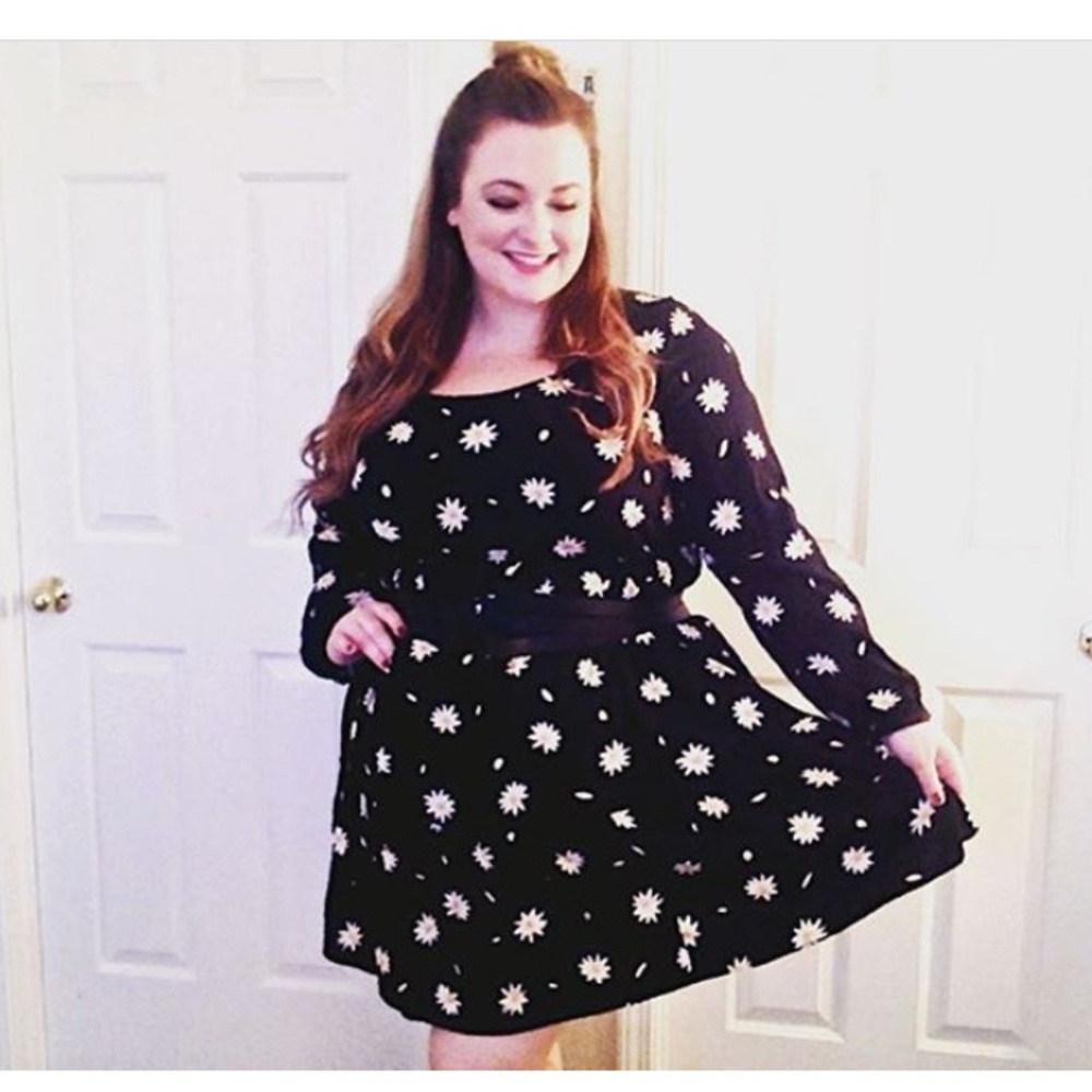 Torrid Black Floral Retro Dress